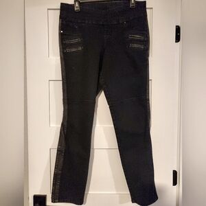 EUC JAG Jeans Skinny Tuxedo Stripe Faux Leather Jeggings 14